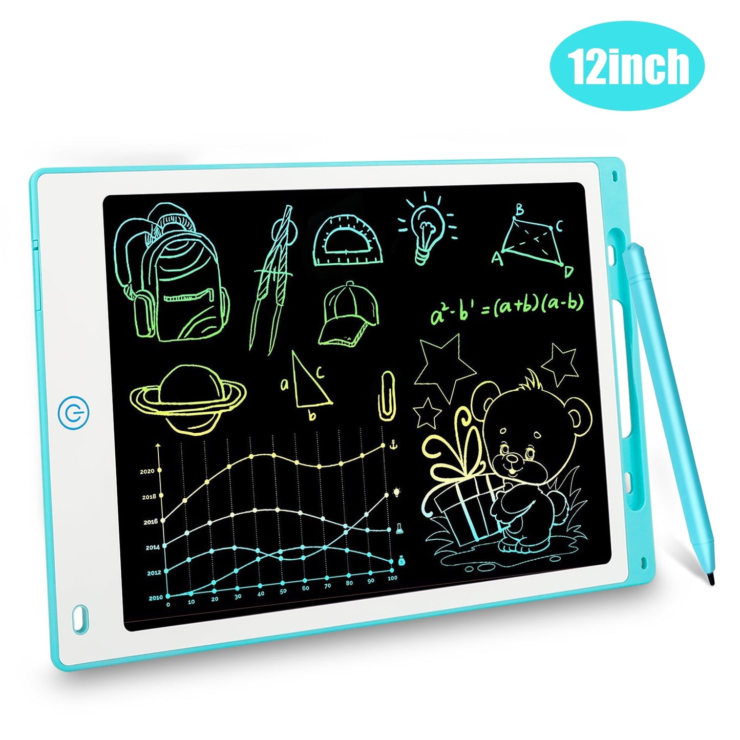 2 Pack LCD Writing Tablet, 12 Inch Colorful Doodle Board Drawing Tablet, Drawing Pad Learning Gift Creative Toy for 2-10 Year Old Girls Boys Toddlers