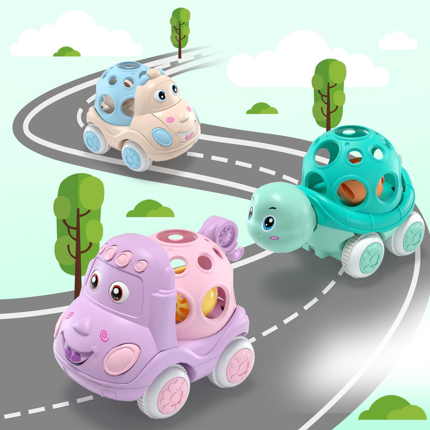 Baby Car Toys for 1-3 Year Olds, Interactive Car Baby Toys for Boys and Girls, Fun Learning Gifts for Toddlers 18 Months