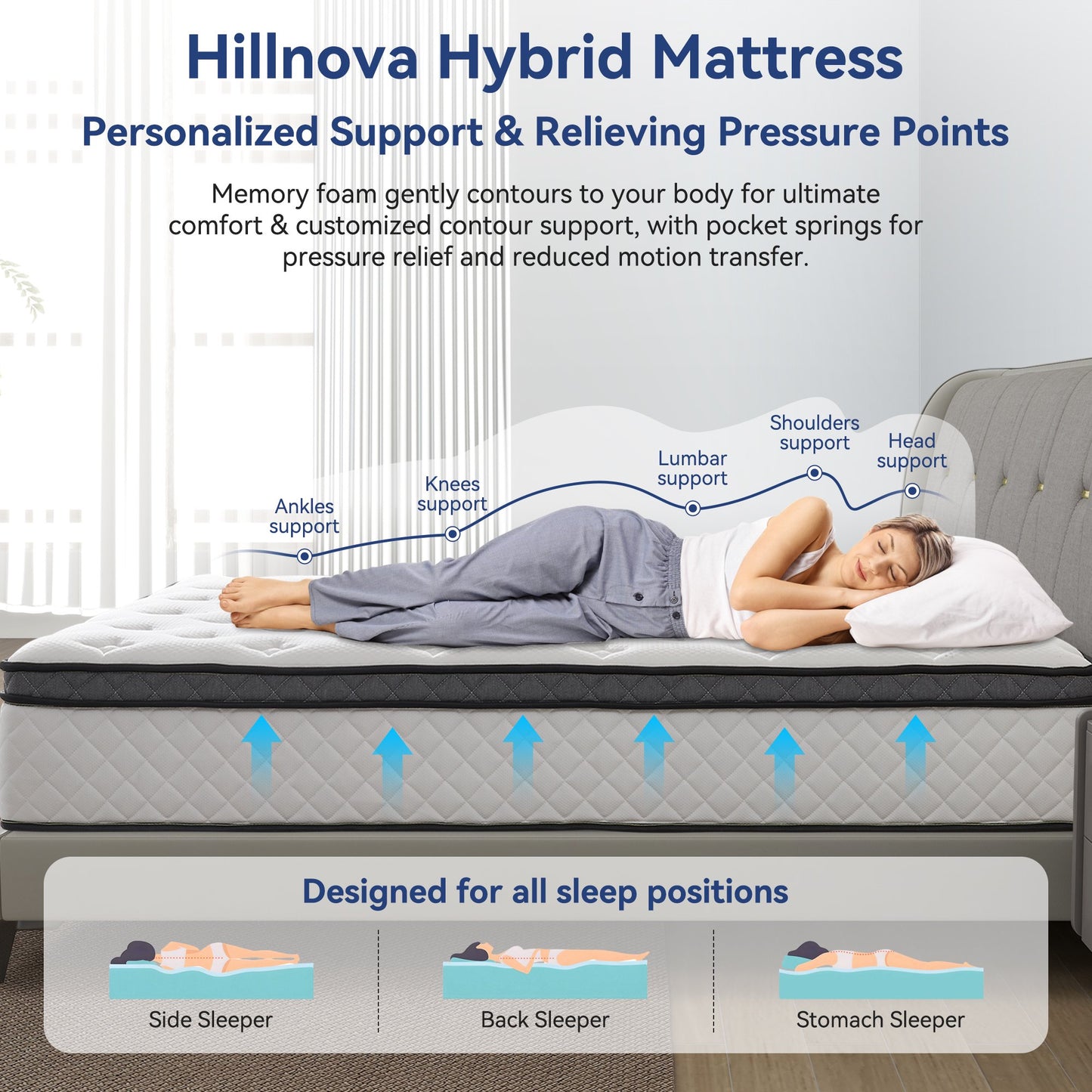 10" Hybrid Mattress in a Box, Adult, King