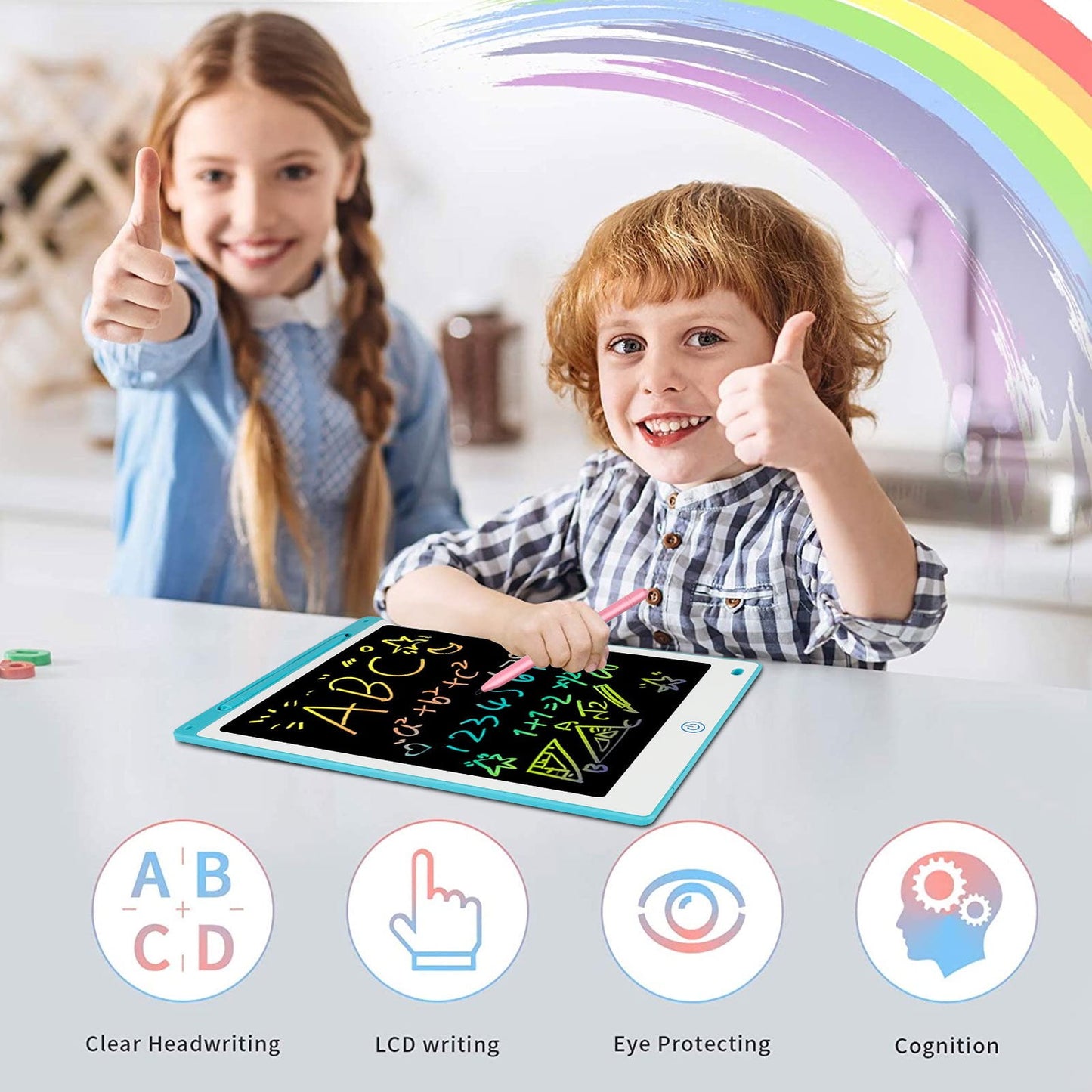 2 Pack LCD Writing Tablet, 12 Inch Colorful Doodle Board Drawing Tablet, Drawing Pad Learning Gift Creative Toy for 2-10 Year Old Girls Boys Toddlers