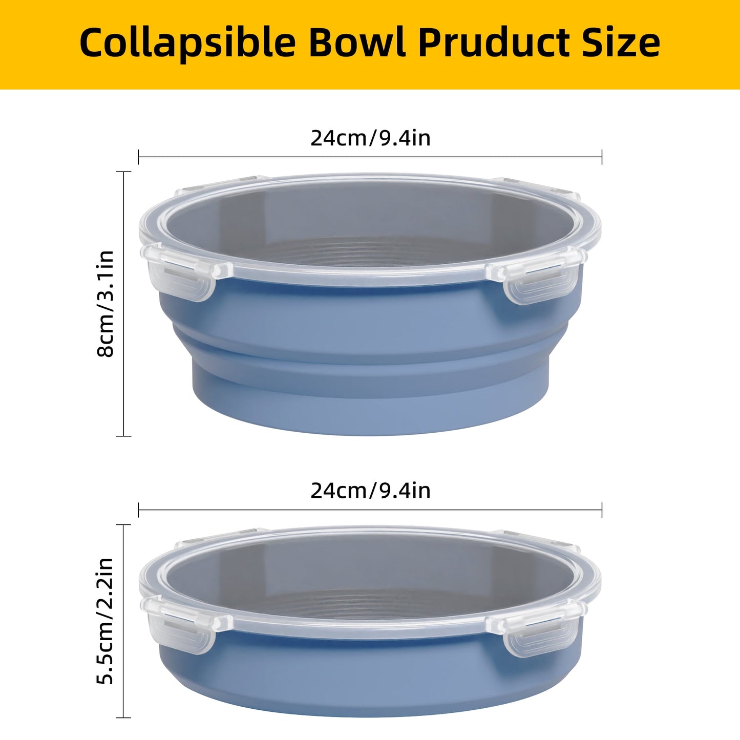 1 Pcs Collapsible Batter Bowl, Mess Free Breading Shaker, Silicone Mixing Bowls with Lids, Fry Fish Chicken Onion Rings