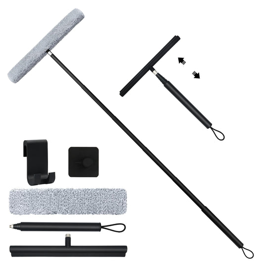 Fixdono Shower Squeegee for Glass Doors, 12-47'' Telescopic Window Squeegee for Shower Glass, Floor, Car Windshield