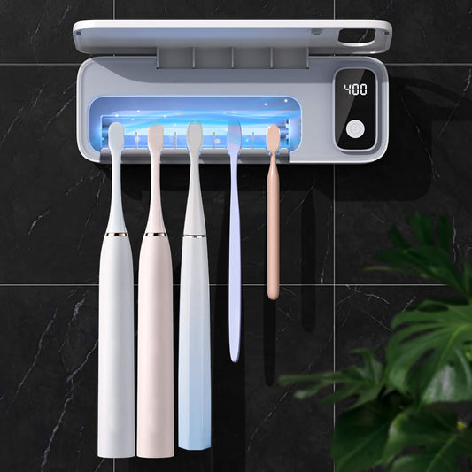 Sentryse Toothbrush Holders for Bathrooms, Electric Toothbrush Holder Wall Mounted with 5 Brush Slots Bathroom Accessories