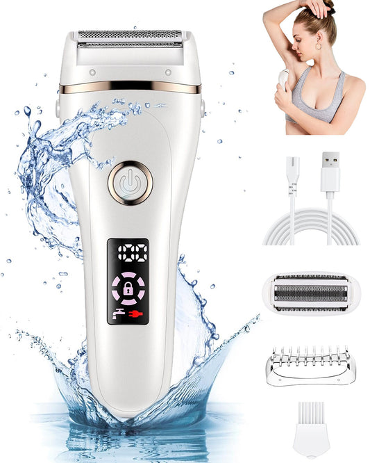 Fixdono Electric Razor for Women, 3 in 1 Lady Electric Shaver Body Hair Remover, Portable Bikini Trimmer for Leg Arm Armpit Underarms