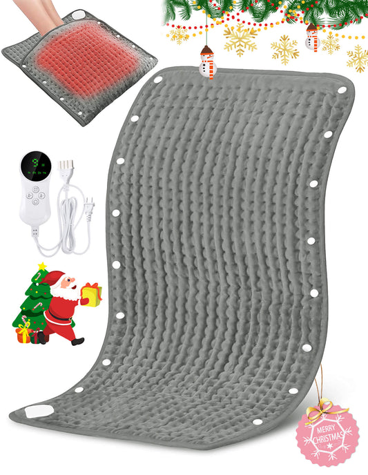 Fixdono Electric Heated Foot Warmer Mat, 33"x18" Extra Large Plush Heating Pad for Home Office Gift