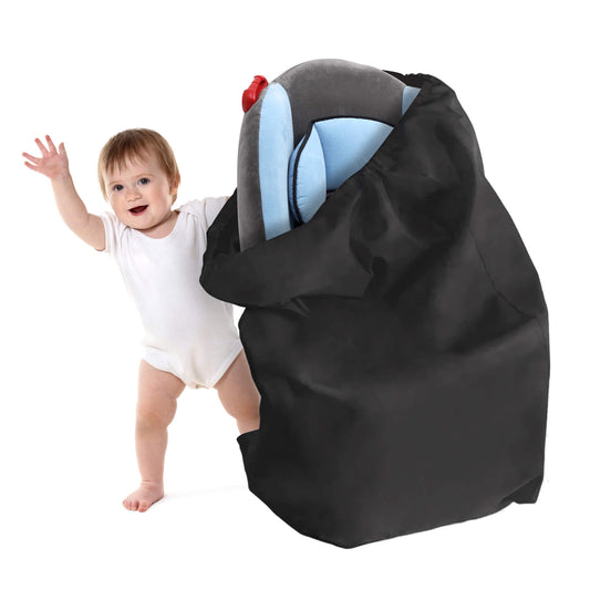 Fixdono Car Seat Travel Bag for Airplane, Easy Carry Durable Gate Check Bag, Carseat Cover for Air Travel, Black 1 Pack