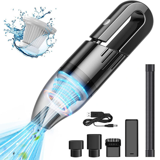Fixdono Handheld Vacuum Cordless, 6000Pa Rechargeable Car Vacuum Cleaner Dust Buster with Multi-Nozzles for Automotive, Keyboard, Office