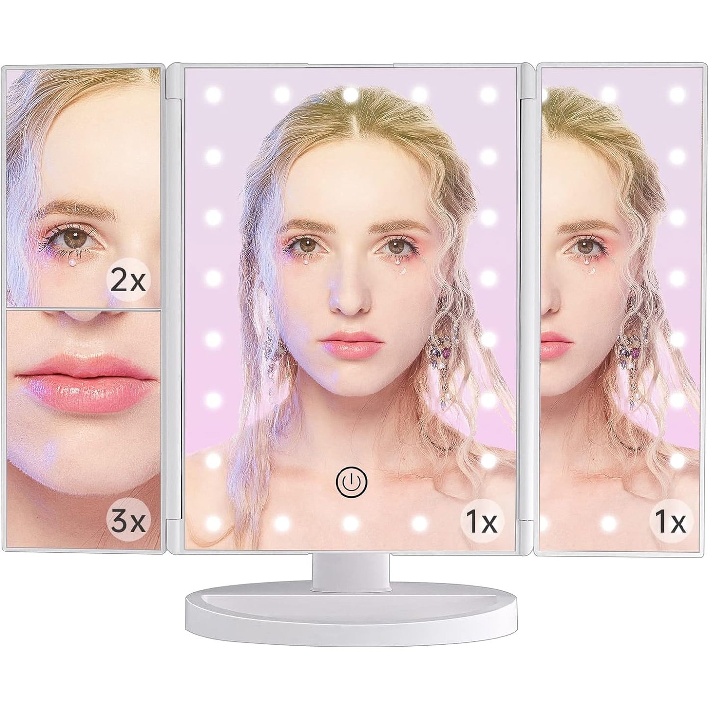 Glow Up: Tri-fold Vanity Mirror with Lights for Perfect Makeup!