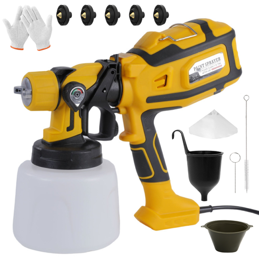 Tidymend Paint Sprayer 800W HVLP High Power Electric Spray Paint Gun with 1400ml Container, 5 Copper Nozzles & 3 Patterns, Spray Gun for Furniture, Walls, House Painting