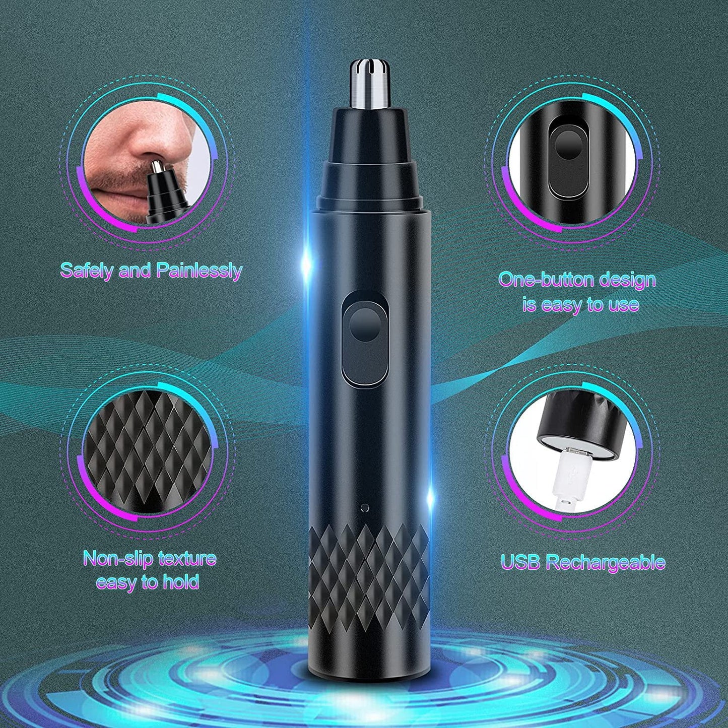 Fixdono Nose Hair Trimmer, Rechargeable Nose Ear Eyebrow Beard Facial Hair Trimmer for Men Women
