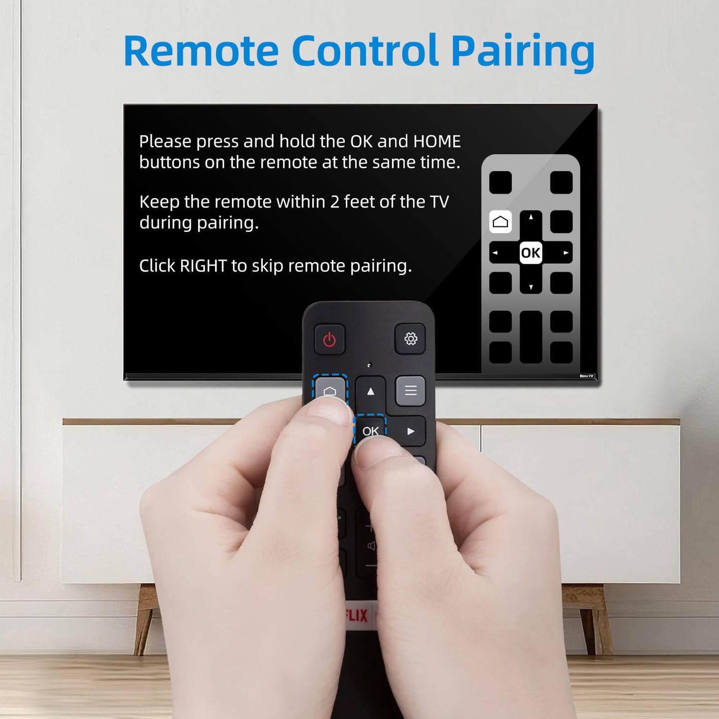 Voice Remote Control for TCL Android TV, Replacement Remote RC802V for TCL TVs with Google Voice Function, Netflix, YouTube Buttons