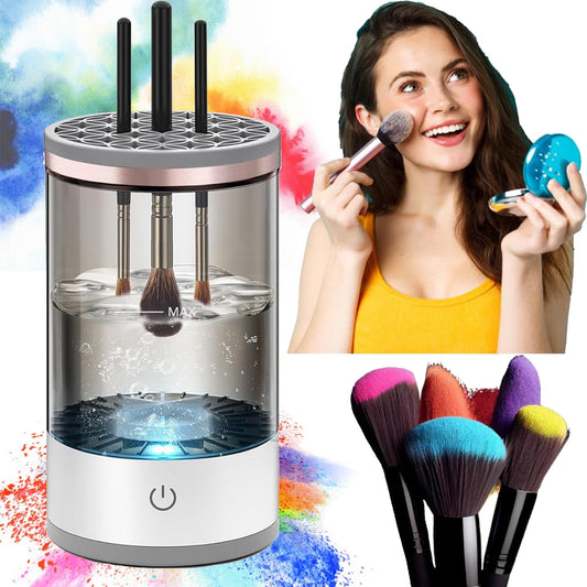 Electric Makeup Brush Cleaner, Cosmetic Brush Cleaner, Automatic Spinning Makeup Brush Cleaner for All Size Makeup Brush, Gift for Women Wife Friend