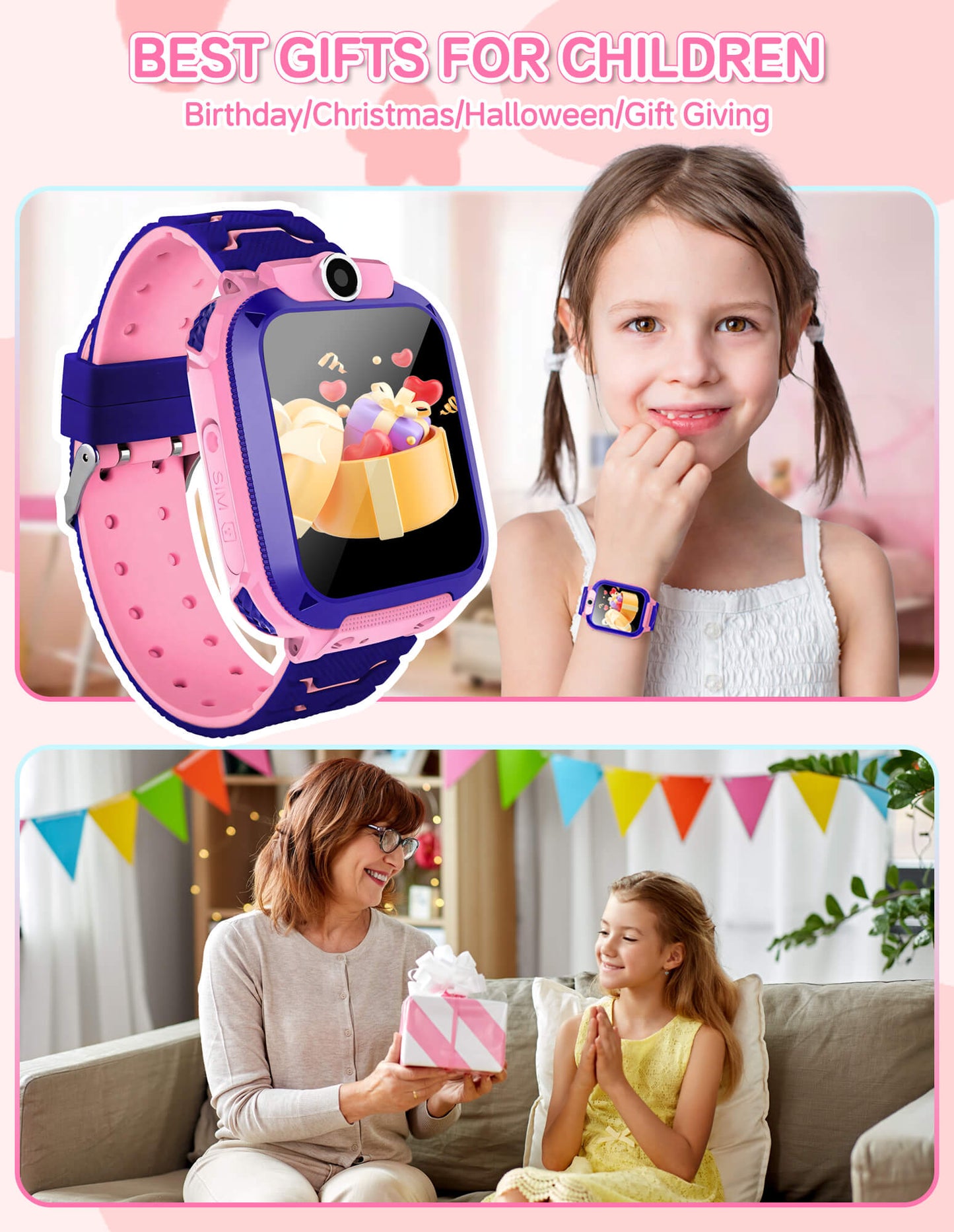 Fixdono Kids Smart Watch for Boys Girls, Kids Phone Watch for Kids Age 3-12, Birthday Christmas Gift
