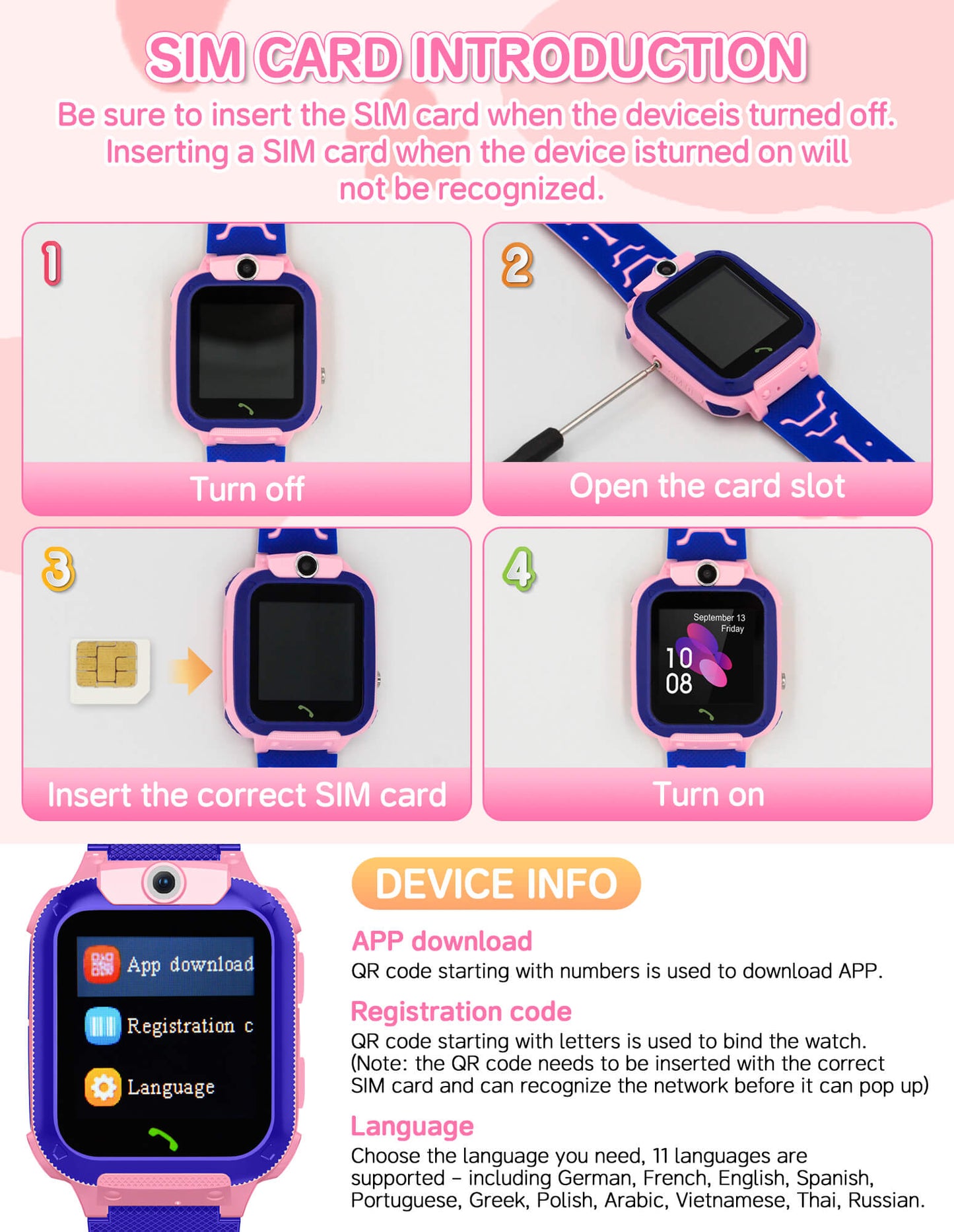 Fixdono Kids Smart Watch for Boys Girls, Kids Phone Watch for Kids Age 3-12, Birthday Christmas Gift