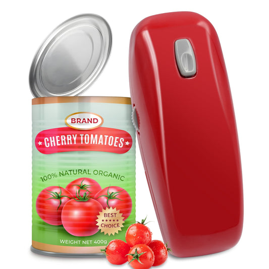 Sentryse Electric Can Opener, One-Touch, Hands-Free Automatic Can Openers for Kitchen, Smooth Edge Safe for Food Prep, Fits All Round Cans (Red)