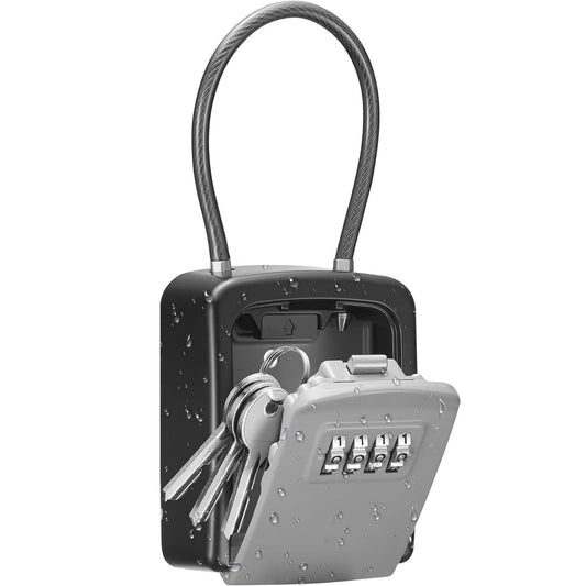 Sentryse Key Lock Box, Portable Combination Lockbox Wall-Mounted Key Storage Box, Resettable Code Safe Security Lock Box for Home, Office, Apartment