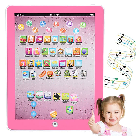Fixdono Kids Learning Pad, Kids Tablet Interactive Toddler Toys for Boys & Girls 3-8 Years Old, Pink