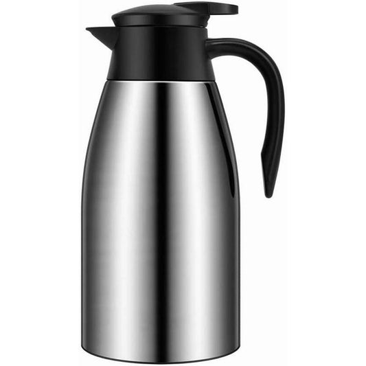 68oz Thermal Coffee Carafe, Stainless Steel Vacuum Insulated Coffee Thermos for Hot and Cold Beverage (Silver）