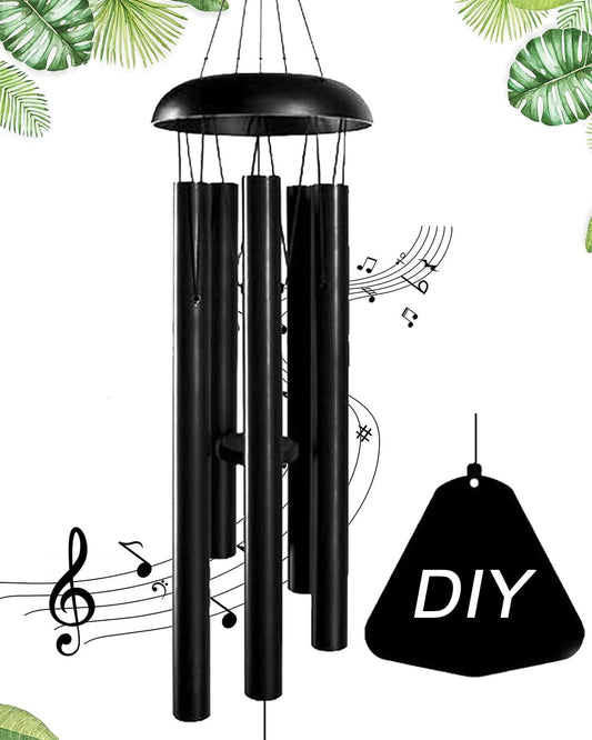 Fixdono 36” Wind Chimes for Outside, Memorial Wind Chimes with 5 Aluminum Tubes, Sympathy Gifts for Loss of Loved One, Garden, Patio, Home or Outdoor Hanging Decor