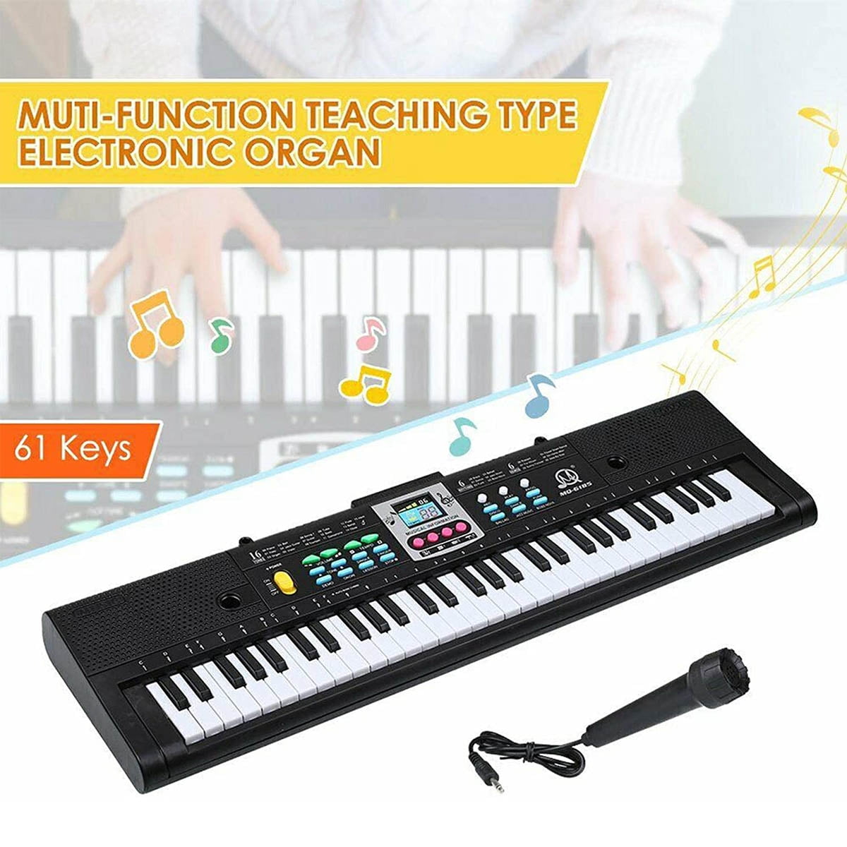 Fixdono Kids Keyboard Piano with Microphone, 61 Keys Multifunction Electric Piano Keyboard for Kids, Educational Toy Piano for 3 4 5 6 7 Year Old Boys Girls Gifts, Suitable for Children Ages 3 and Up