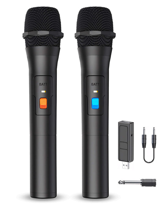 Fixdono Wireless Microphone, Dual Karaoke Microphone System, Handheld Cordless Microphone for Party, Karaoke, Singing, Wedding