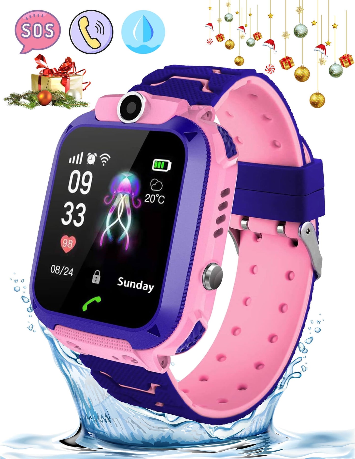 Fixdono Kids Smart Watch for Boys Girls, Kids Phone Watch for Kids Age 3-12, Birthday Christmas Gift