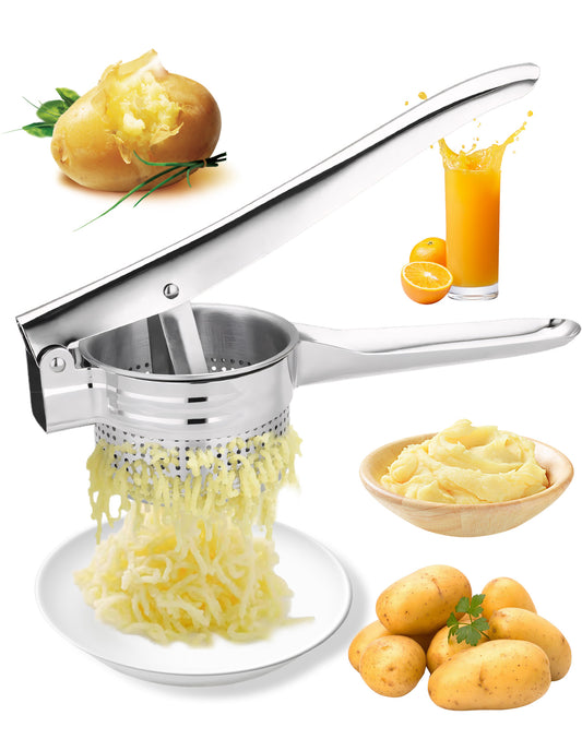 Sentryse Potato Ricer, Heavy Duty Stainless Steel Potato Masher, Manual Ricer Kitchen Tool for Fruits, Vegetables, Potato