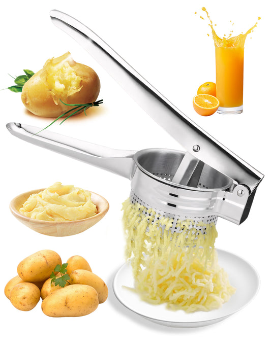 Fixdono Potato Ricer, Stainless Steel Potato Masher, Fruit and Vegetables Press Kitchen Tool, 15oz