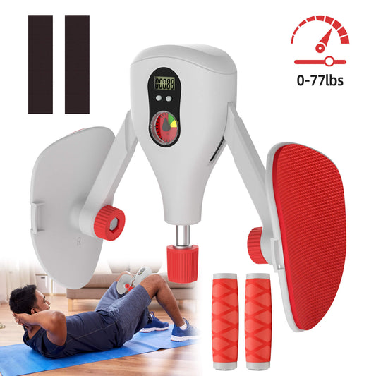 Tidymend Thigh Master 0-77 lbs Adjustable Resistance, Kegel Exerciser Pelvic Floor Muscle with Fixed Leg Straps and Replaceable Handle, Inner Thigh Exerciser for Women Men, Gray